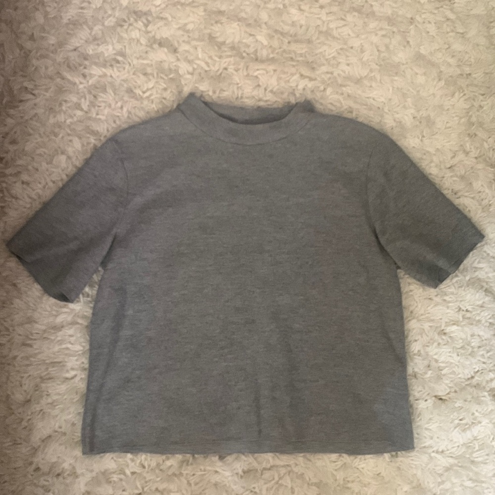 Zara Gray Short Sleeve Sweater Top